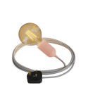 Eiva Snake Pastel, portable outdoor lamp, 5 m textile cable, UK plug and IP65 waterproof lamp holder