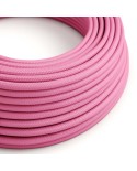 Round Electric Cable covered by Rayon solid color fabric RM08 Fuchsia