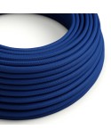 Round Electric Cable covered by Rayon solid color fabric RM12 Blue