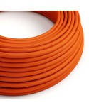 Round Electric Cable covered by Rayon solid color fabric RM15 Orange