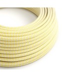 Round Electric Cable covered by Rayon fabric ZigZag RZ10 Yellow