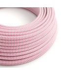 Round Electric Cable covered by Rayon fabric ZigZag RZ08 Fuchsia