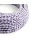 Round Electric Cable covered by Rayon fabric ZigZag RZ07 Lilac