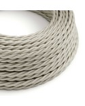 Twisted Electric Cable covered by Rayon solid color fabric TM00 Ivory