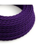 Twisted Electric Cable covered by Rayon solid color fabric TM14 Violet