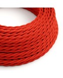 Twisted Electric Cable covered by Rayon solid color fabric TM09 Red