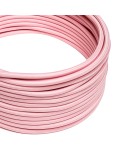 Round Electric Cable covered by Rayon solid color fabric RM16 Baby Pink