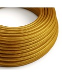 Round Electric Cable covered by Rayon solid color fabric RM05 Gold