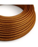 Round Glittering Electric Cable covered by Rayon solid color fabric RL22 Copper