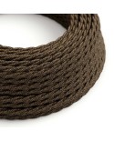 Twisted Electric Cable covered by Natural Linen TN04 Brown