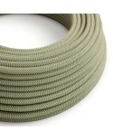 Round Electric Cable covered by Green Thyme ZigZag Cotton and Natural Linen RD72