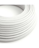 Round Electric Cable covered by Cotton solid color fabric RC01 White