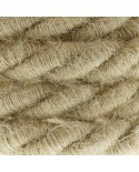 XL electrical cord, electrical cable 3x0,75. Rough jute fabric covering. Diameter 16mm.