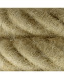 3XL electrical cord, electrical cable 3x0,75. Rough jute fabric covering. Diameter 30mm.