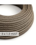 Large section electric cable 3x1,50 round - covered by Natural Brown Linen RN04