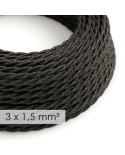 Large section electric cable 3x1,50 twisted - covered by Natural Anthracite Linen TN03