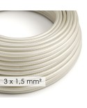 Large section electric cable 3x1,50 round - covered by rayon Ivory RM00