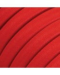 Electric cable for String Lights, covered by Rayon fabric Red CM09 - UV resistant