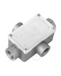 Four-outlet, X-shaped Junction box for Creative-Tube, aluminium case