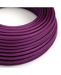 Round Electric Cable covered in Rayon solid color fabric - RM35 UltraViolet