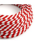 Round Electric Vertigo HD Cable covered by Candy Cane fabric ERM39