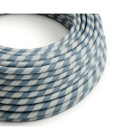 Round Electric Vertigo HD Cable covered by Light Blue and Avio Blue fabric ERM40