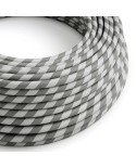 Round Electric Vertigo HD Cable covered by Silver and Grey fabric ERM55