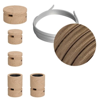 Filé System Wiggle Kit - with 3m string light cable and 5 indoor wooden components - CM27