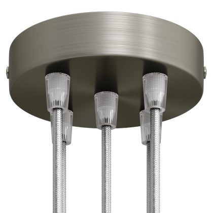 Cylindrical metal 5-hole ceiling rose kit - Brushed titanium