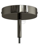 Cylindrical metal ceiling rose kit with 7 cm cable clamp