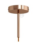 Cylindrical metal ceiling rose kit with 15 cm cable clamp