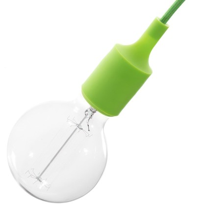 Silicone E27 lamp holder kit - Lime