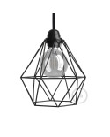 Naked light bulb cage metal lampshade Diamond for E27 fitting