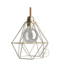 Naked light bulb cage metal lampshade Diamond for E27 fitting