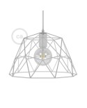 Dome XL naked cage metal Lampshade with E27 lamp holder