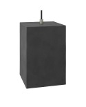 Cube cement lampshade for suspension, with cable clamp and E27 lamp holder