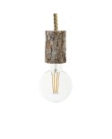 Pendant lamp with nautical cord XL and small bark lamp holder - Made in Italy