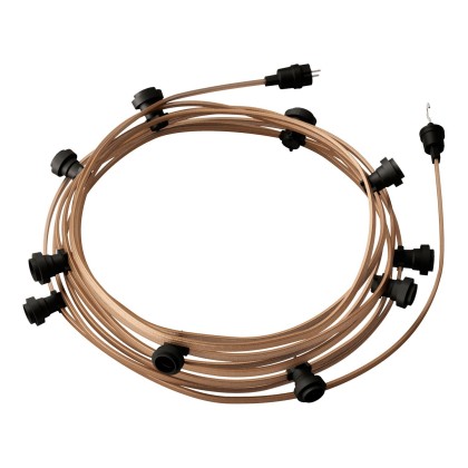 Ready-to-use 12,5m Lumet String Light with Kit with 10 black Lamp Holders, Hook and Plug - CM27