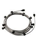 Ready-to-use 12,5m Lumet String Light with Kit with 10 black Lamp Holders, Hook and Plug