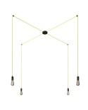 Spider - 4-light multi-pendant Made in Italy lamp featuring fabric cable and metal finishes