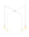 Spider - 4-light multi-pendant Made in Italy lamp featuring fabric cable and metal finishes