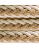 2XL jute and raw cotton twisted rope cable, 2x0.75 elettric cable. 24mm diameter