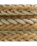 2XL jute and natural grey linen twisted rope cable, 2x0.75 electric cable. 24mm diameter