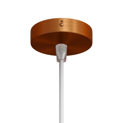 Mini Cylindrical Metal 1 central hole ceiling rose kit - Brushed copper