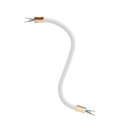 Kit Creative Flex flexible tube covered in White RM01 fabric with metal terminals - Brushed bronze