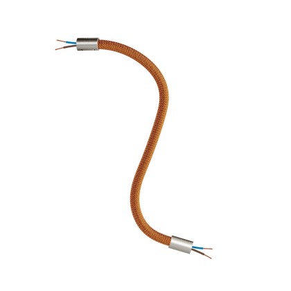 Kit Creative Flex flexible tube covered in Copper RM74 fabric with metal terminals - Brushed titanium