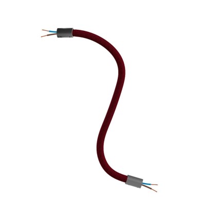 Kit Creative Flex flexible tube covered in Burgundy RM19 fabric with metal terminals - Black