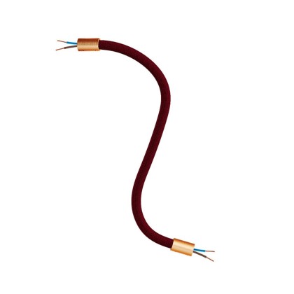 Kit Creative Flex flexible tube covered in Burgundy RM19 fabric with metal terminals - Brushed copper