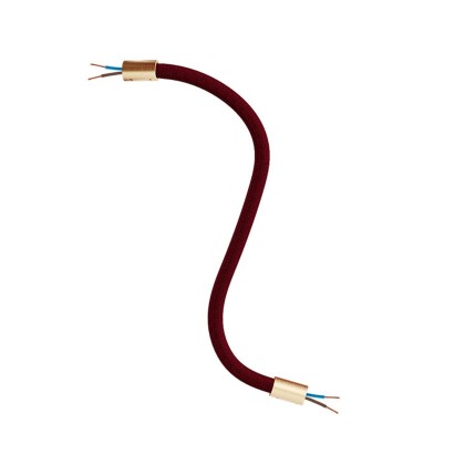 Kit Creative Flex flexible tube covered in Burgundy RM19 fabric with metal terminals - Brushed bronze