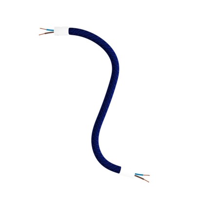 Kit Creative Flex flexible tube covered in Navy Blue RM20 fabric with metal terminals - Matt White